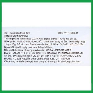 Nhà Thuốc Đa Phúc - Thuốc mỡ bôi da Rocimus 0.03% điều trị viêm da cơ địa (10g) 3 Nhà Thuốc Đa Phúc - 00006399 kem boi rocimus 003 meg 1