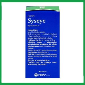 Nhà Thuốc Đa Phúc - Thuốc nhỏ mắt Syseye Merap điều trị và làm giảm cảm giác khó chịu do khô mắt 1 Nhà Thuốc Đa Phúc - 00018322 syseye merap 10ml thuoc 2