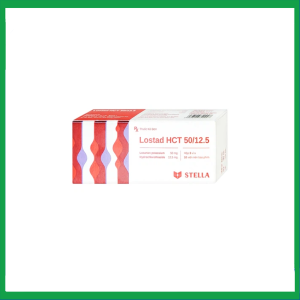 Thuốc Lostad HCT 50/12.5 điều trị tăng huyết áp, giảm nguy cơ đột quỵ (3 vỉ x 10 viên)