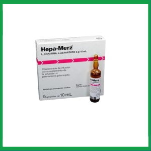 Thuốc tiêm Hepa Merz 5g điều trị xơ gan, gan nhiễm mỡ, viêm gan (5 ống x 10ml)