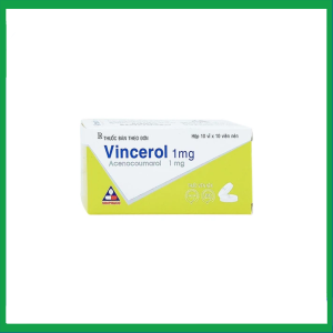 Thuốc Vincerol 1mg dùng trong bệnh tim gây tắc mạch, nhồi máu cơ tim (10 vỉ x 10 viên)