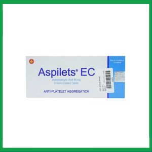 Thuốc Aspilets EC 80mg phòng ngừa nhồi máu cơ tim, đột quỵ (10 vỉ x 10 viên)