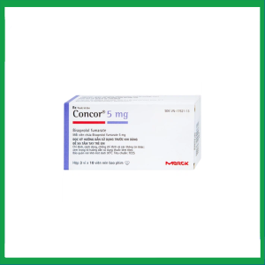 Thuốc Concor 5mg điều trị tăng huyết áp, đau thắt ngực (3 vỉ x 10 viên)