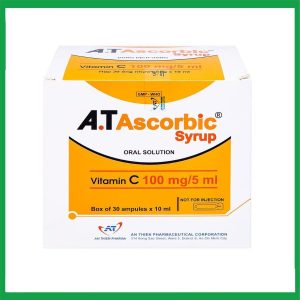 Siro A.T Ascorbic An Thiên bổ sung vitamin C, phòng và điều trị bệnh scorbut (30 ống x 10ml)