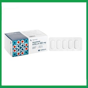 Thuốc Acyclovir Stella 800mg điều trị nhiễm Herpes simplex, Herpes zoster, thủy đậu (7 vỉ x 5 viên)