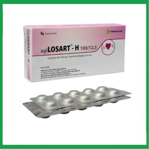 Thuốc agiLosart-H 100/12,5 Agimexpharm điều trị tăng huyết áp vô căn (3 vỉ x 10 viên)