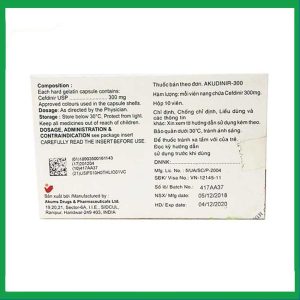 Nhà Thuốc Đa Phúc - Thuốc Akudinir 300 điều trị nhiễm khuẩn nặng (Hộp 10 vỉ x 10 viên) 1 Nhà Thuốc Đa Phúc - Akudinir 2