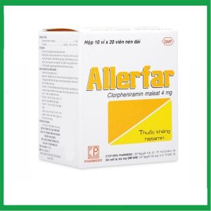 Thuốc Allerfar Pharmedic điều trị viêm mũi dị ứng, các triệu chứng dị ứng (10 vỉ x 20 viên)
