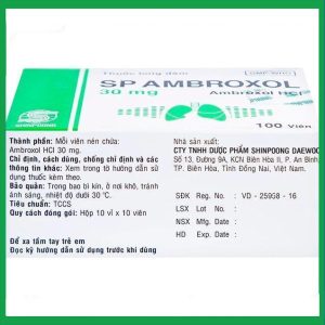 Nhà Thuốc Đa Phúc - Thuốc SP Ambroxol 30mg trị các bệnh cấp và mạn tính ở đường hô hấp (10 vỉ x 10 viên) 3 Nhà Thuốc Đa Phúc - Ambroxol1