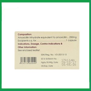 Nhà Thuốc Đa Phúc - Thuốc Amoxicillin 250mg Mekophar điều trị nhiễm khuẩn (10 vỉ x 10 viên) 1 Nhà Thuốc Đa Phúc - Amoxicillin 250mg Mekophar 2