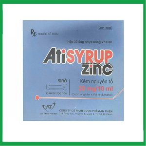 Siro Atisyrup Zinc 20mg/10ml An Thiên điều trị thiếu kẽm (30 ống x 10ml)