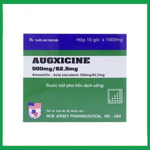Thuốc Augxicine 500mg/62.5mg Jersey điều trị viêm amidan, viêm xoang (10 gói x 1000mg)