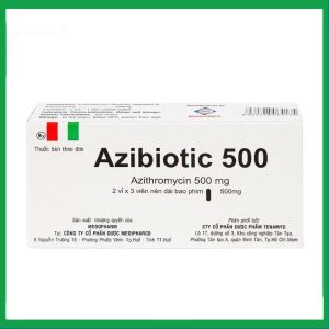 Thuốc Azibiotic 500 điều trị nhiễm khuẩn (2 vỉ x 3 viên)