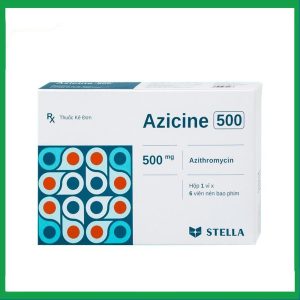 Thuốc Azicine 500 Stella điều trị nhiễm khuẩn do vi khuẩn nhạy cảm (1 vỉ x 6 viên)