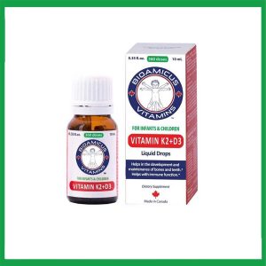 Dung dịch Bioamicus D3 K2  Canada hỗ trợ tốt cho xương, răng của bé (10ml)