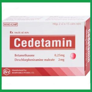 Thuốc Cedetamin trị viêm mũi dị ứng, mày đay (2 vỉ x 15 viên)