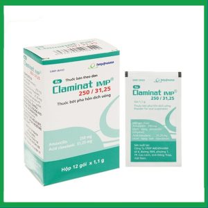 Thuốc Claminat IMP 250/31.25 điều trị nhiễm khuẩn (12 gói)