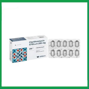 Clarithromycin Stella 250mg trị nhiễm khuẩn do các vi khuẩn nhạy cảm (2 vỉ x 10 viên)