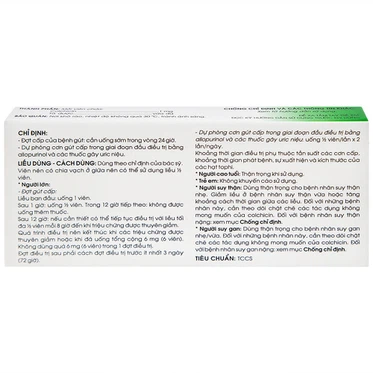Colchicin-1mg-Traphaco-1.webp Nhà Thuốc Đa Phúc - Colchicin 1mg Traphaco 1