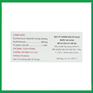 Nhà Thuốc Đa Phúc - Thuốc Erythromycin 250mg Mekophar điều trị nhiễm khuẩn (10 vỉ x 10 viên) 1 Nhà Thuốc Đa Phúc - Erythromycin 250mg MKP 2