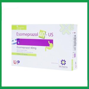 Thuốc Esomeprazol 40-US điều trị trào ngược dạ dày, thực quản (3 vỉ x 10 viên)