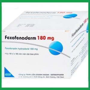 Thuốc Fexofenaderm 180mg Hasan trị viêm mũi dị ứng theo mùa, mày đay mạn tính vô căn (10 vỉ x 10 viên)