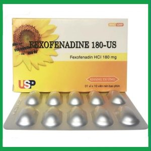 Thuốc Fexofenadine 180-US trị viêm mũi dị ứng theo mùa, mày đay vô căn mạn tính (10 viên)
