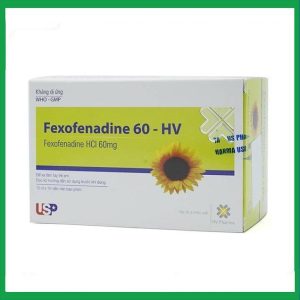 Thuốc Fexofenadine 60 - HV trị viêm mũi dị ứng, mày đay vô căn mạn tính (10 vỉ x 10 viên)