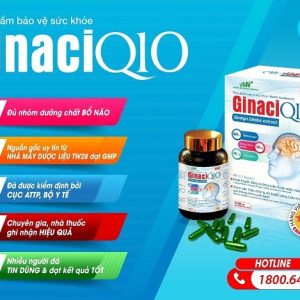 Nhà Thuốc Đa Phúc - GinaciQ10 - Hỗ trợ tăng cường lưu thông tuần hoàn não, giảm đau đầu, mất ngủ (Lọ 60 viên) 2 Nhà Thuốc Đa Phúc - Ginaci Q10 bo nao