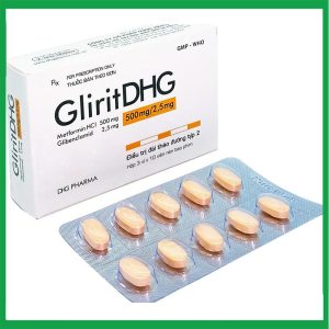 Thuốc GliritDHG 500mg/2,5mg điều trị đái tháo đường tuýp 2 (3 vỉ x 10 viên)