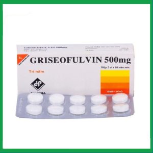 Thuốc Griseofulvin 500mg Vidipha điều trị các bệnh nấm da, tóc, lông, móng tay, móng chân (2 vỉ x 10 viên)