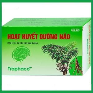 Viên bao đường Hoạt Huyết Dưỡng Não Traphaco (5 vỉ x 20 viên)