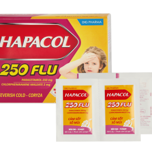 Cốm Hapacol 250 Flu hộp 24 gói - Dược Hậu Giang