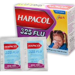 Cốm Hapacol 325 Flu hộp 24 gói - Dược Hậu Giang