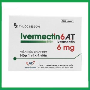 Viên nén Ivermectin 6mg A.T hỗ trợ điều trị bệnh nhiễm ký sinh trùng (1 vỉ x 4 viên)