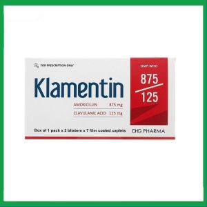 Viên nén Klamentin 875/125 DHG Pharma điều trị viêm xoang, viêm tai giữa, viêm phế quản (H/2 vỉ x 7 viên)