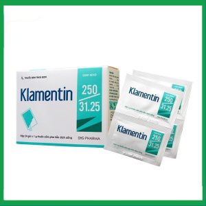 Cốm pha hỗn dịch uống Klamentin 250/31.25 điều trị nhiễm khuẩn đường hô hấp, đường tiết niệu (24 gói)