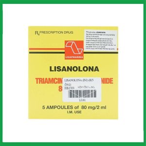 Thuốc tiêm Lisanolona 80mg/2ml Lisapharma điều trị dị ứng, hen suyễn, viêm mũi dị ứng (5 ống)