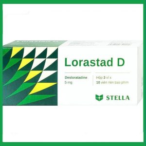 Viên nén Lorastad D 5mg Stella giảm viêm mũi dị ứng, mày đay (3 vỉ x 10 viên)