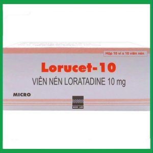 Viên nén Lorucet-10 giảm viêm mũi dị ứng, ngứa và mày đay (10 vỉ x 10 viên)