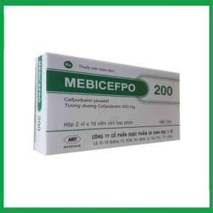 Viên nén Mebicefpo 200mg Mebiphar kháng sinh điều trị nhiễm khuẩn (2 vỉ x 10 viên)