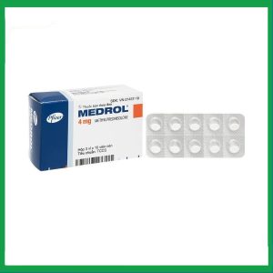 Thuốc Medrol 4mg Pfizer kháng viêm, điều trị rối loạn nội tiết, viêm tuyến giáp (3 vỉ x 10 viên)