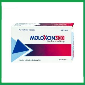 Thuốc Moloxcin 400 DHG điều trị các chứng nhiễm khuẩn, viêm phổi (1 vỉ x 10 viên)