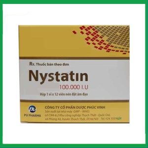 Viên đặt âm đạo Nystatin 100.000 I.U PV Pharma điều trị nhiễm nấm âm hộ, âm đạo (12 viên)