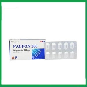 Viên nén Pacfon 200 USP điều trị bệnh đường hô hấp, viêm phổi cấp (1 vỉ x 10 viên)