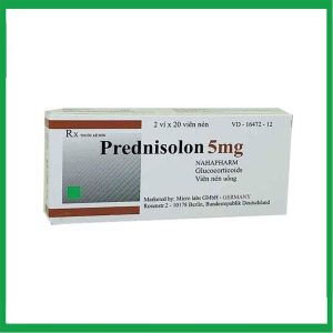 Thuốc Prednisolone 5mg Nam Hà chống viêm, chống dị ứng và ức chế miễn dịch (Hộp 2 vỉ x 20 viên)