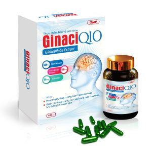 GinaciQ10 - Hỗ trợ tăng cường lưu thông tuần hoàn não, giảm đau đầu, mất ngủ (Lọ 60 viên)
