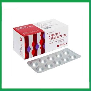 Thuốc Captopril STELLA 25 mg điều trị tăng huyết áp, suy tim sung huyết, nhồi máu cơ tim (10 vỉ x 10 viên)