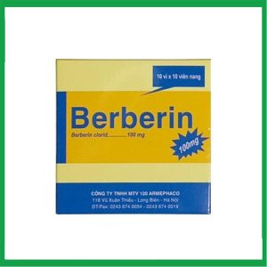 Thuốc Berberin 100mg Armephaco điều trị nhiễm khuẩn đường ruột, tiêu chảy, kiết lỵ (Hộp 10 vỉ x10 viên)