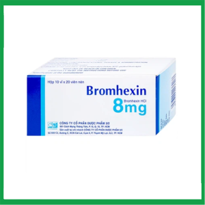 Thuốc Bromhexin 8mg Dược 3-2 tan đàm trong viêm khí phế quản, viêm phế quản mạn tính (10 vỉ x 20 viên)